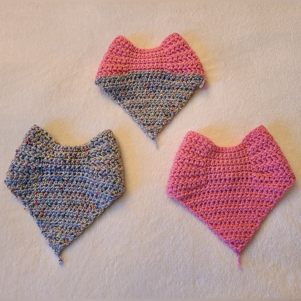 Hand Crocheted Angel Wing Bandana Style Baby Bibs by Jannm Creative